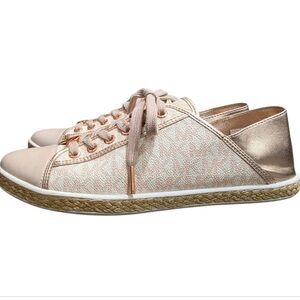 Michael Kors Kristy Espadrille Rose Gold & Blush Lace Up Sneaker Size 8